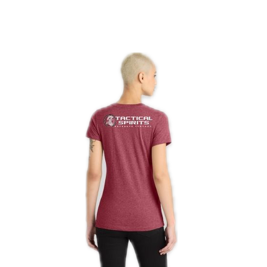 Womens Heathered Tactical Spirits Charcoal Red Shirt