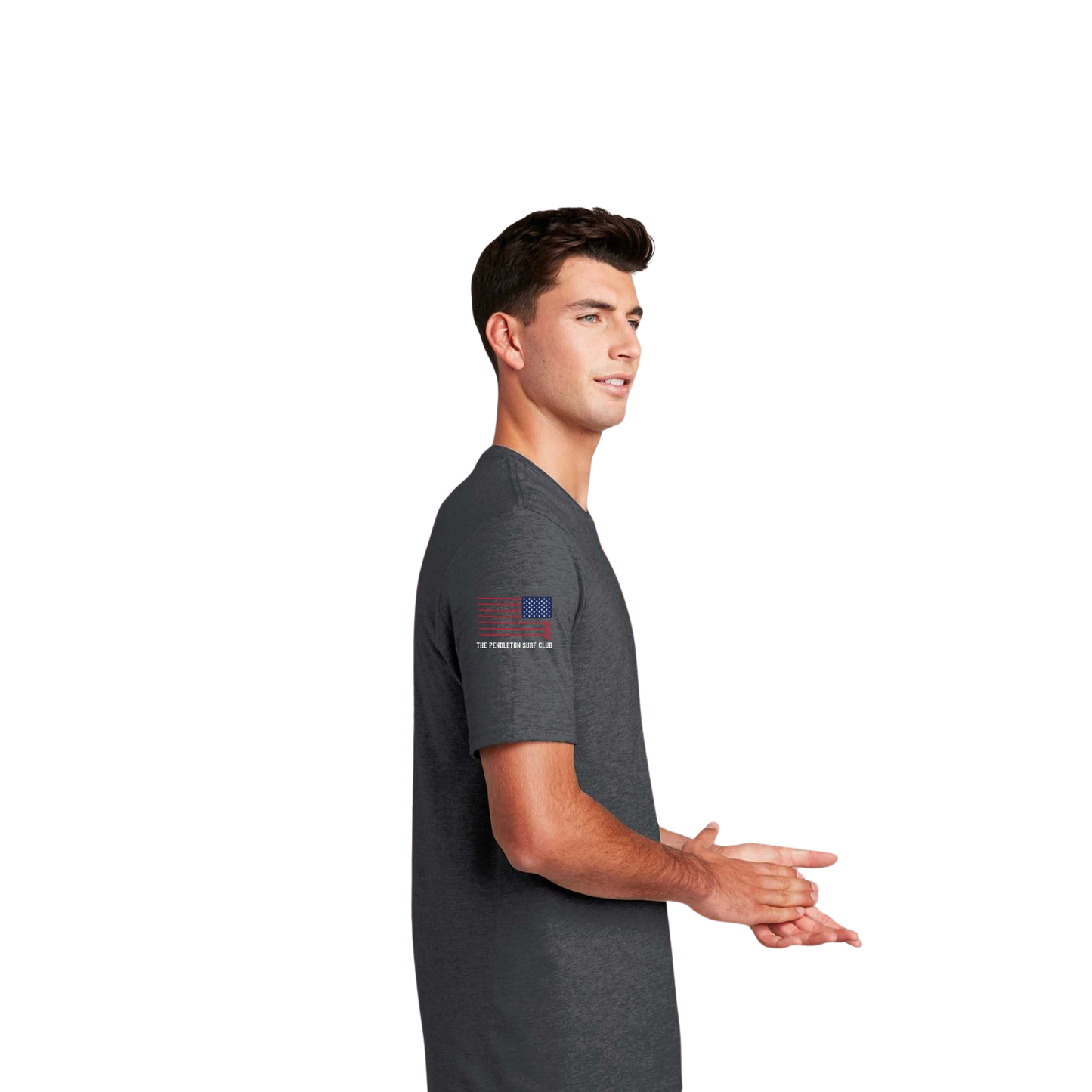 Mens Heathered Charcoal Crew Neck Tee