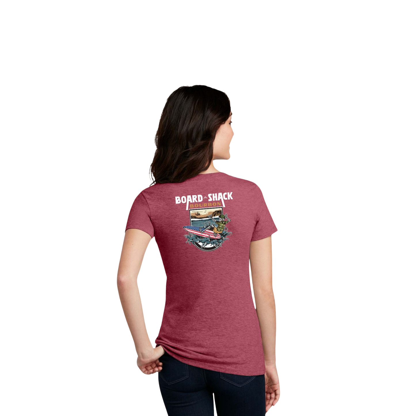 Womens Heathered Charcoal Red Shirt