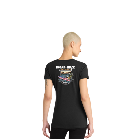 Womens Black V-Neck Tee