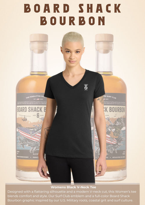 Womens Black V-Neck Tee